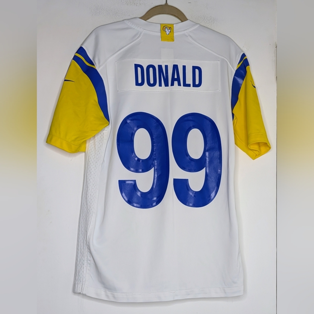 Nike White Blue Yellow "Donald 99" Men's Football Jersey